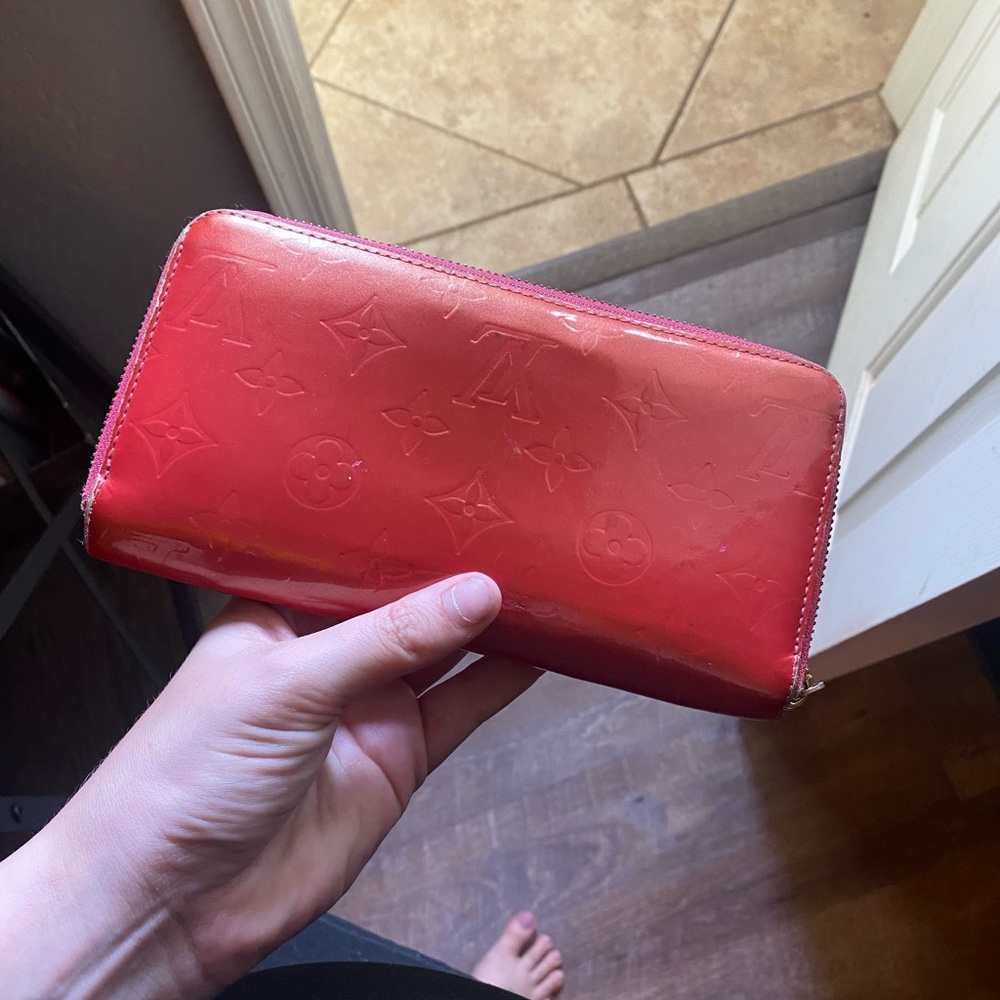 Red LV long wallet